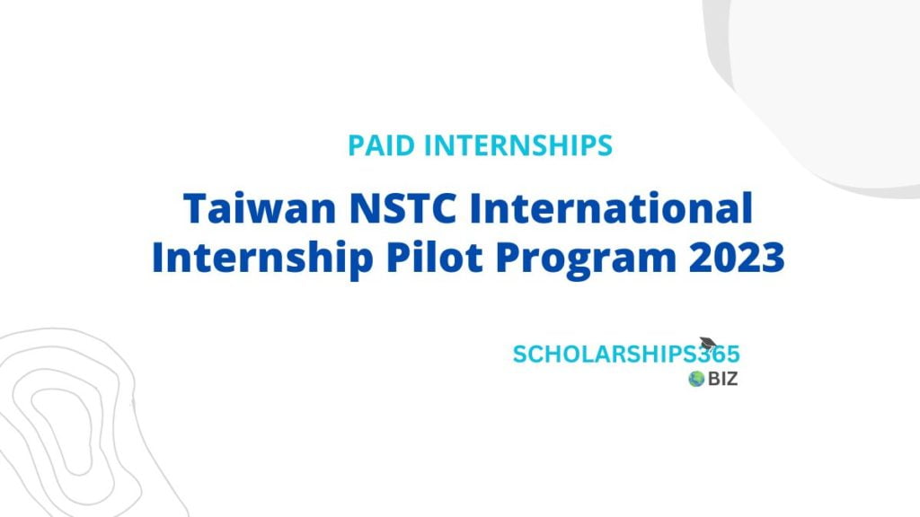 Taiwan NSTC International Internship Pilot Program 2023