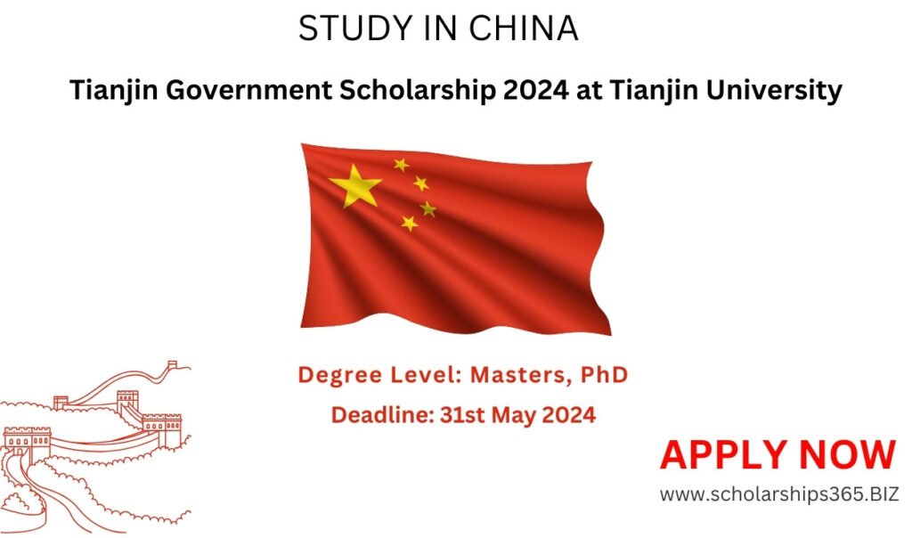 Tianjin Government Scholarship 2024 at Tianjin University