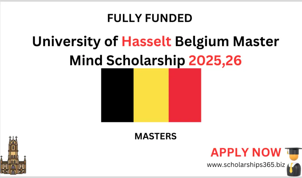 University of Hasselt Belgium Master Mind Scholarship 2025/26 (Fully Funded)