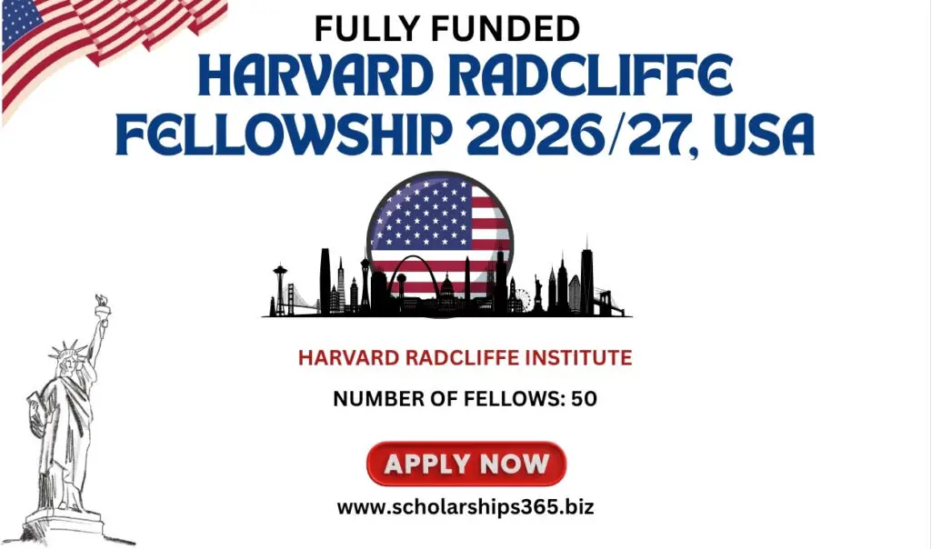 Harvard Radcliffe Fellowship 2026/27, USA (Fully Funded)