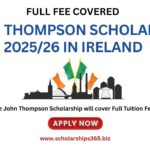 John Thompson Scholarship 2025/26 in Ireland | Full Fee Covered
