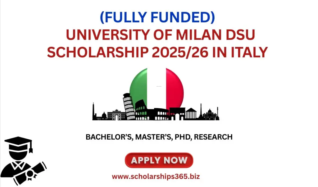 (Fully Funded) University of Milan DSU Scholarship 2025/26 in Italy
