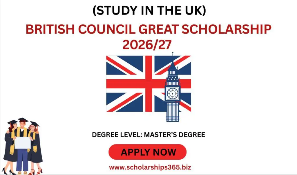 (Study in UK) British Council GREAT Scholarship 2026/27