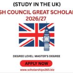 (Study in UK) British Council GREAT Scholarship 2026/27