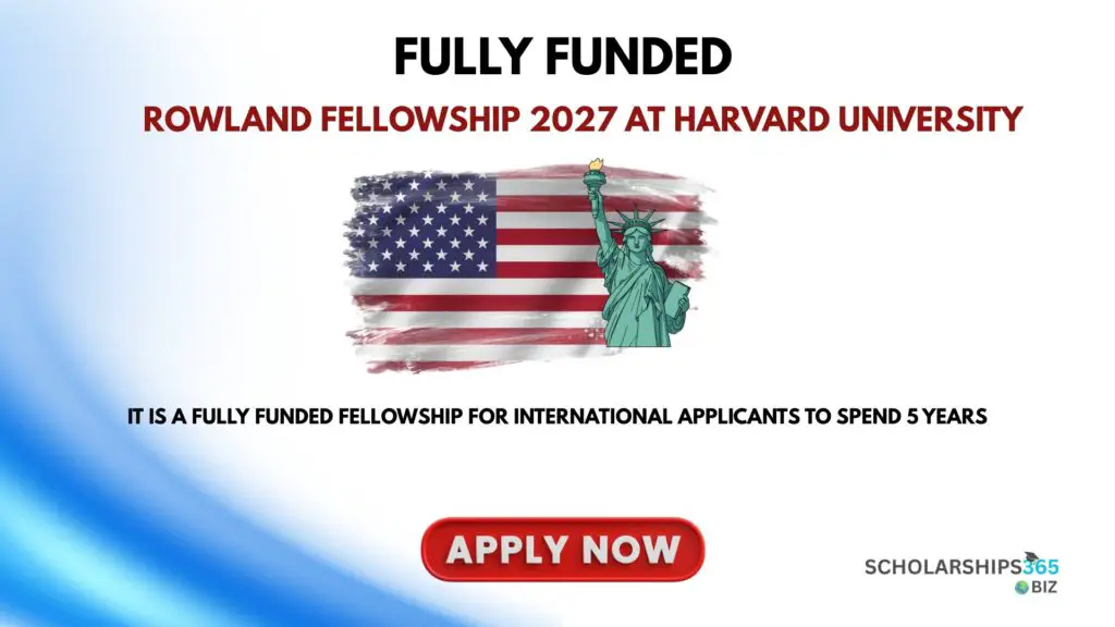 Rowland Fellowship 2027 at Harvard University (Fully Funded)
