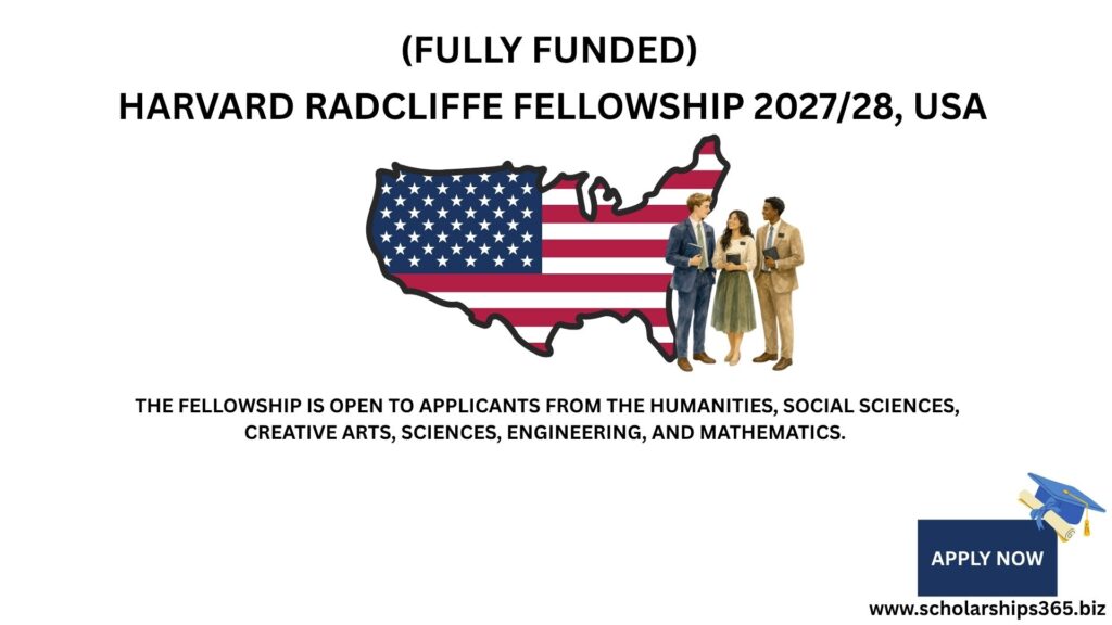 Harvard Radcliffe Fellowship 2027/28, USA (Fully Funded)