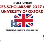 Rhodes Scholarship 2027 at the University of Oxford (Fully Funded)